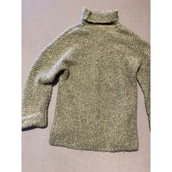 Express Womens Oversize Large Cowl Neck Tunic Sweater Green Chunky Cozy Soft - Picture 6 of 6